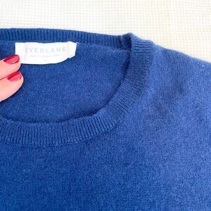 Everlane Blue Cashmere Crewneck Sweater
